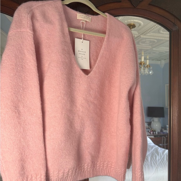 Sezane Pink V-Neck Sweater - Picture 2 of 6